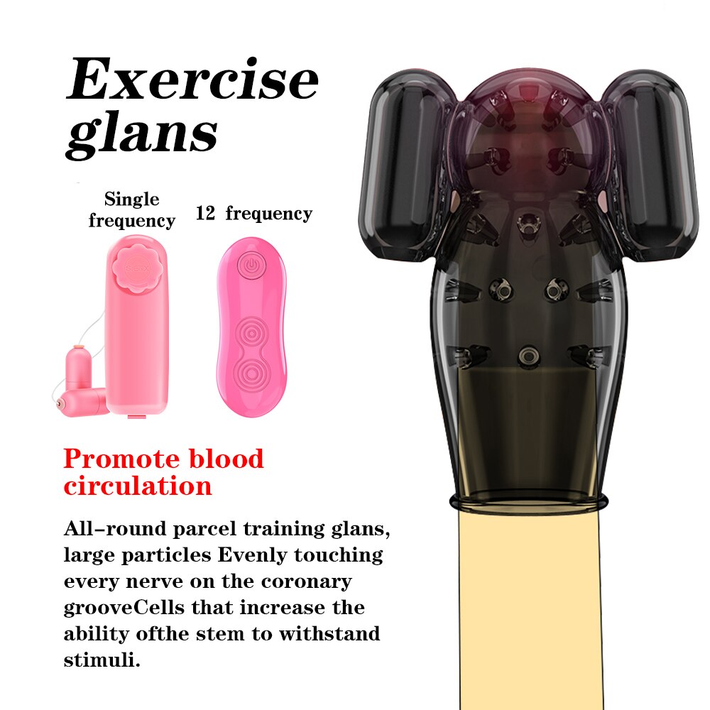 12 Modes Ghost Exerciser Penis Sex Toys for Men Glans Vibrator Penis Sleeve Enhancement Delay Lasting Glans Trainer Masturbator - buysextoyth