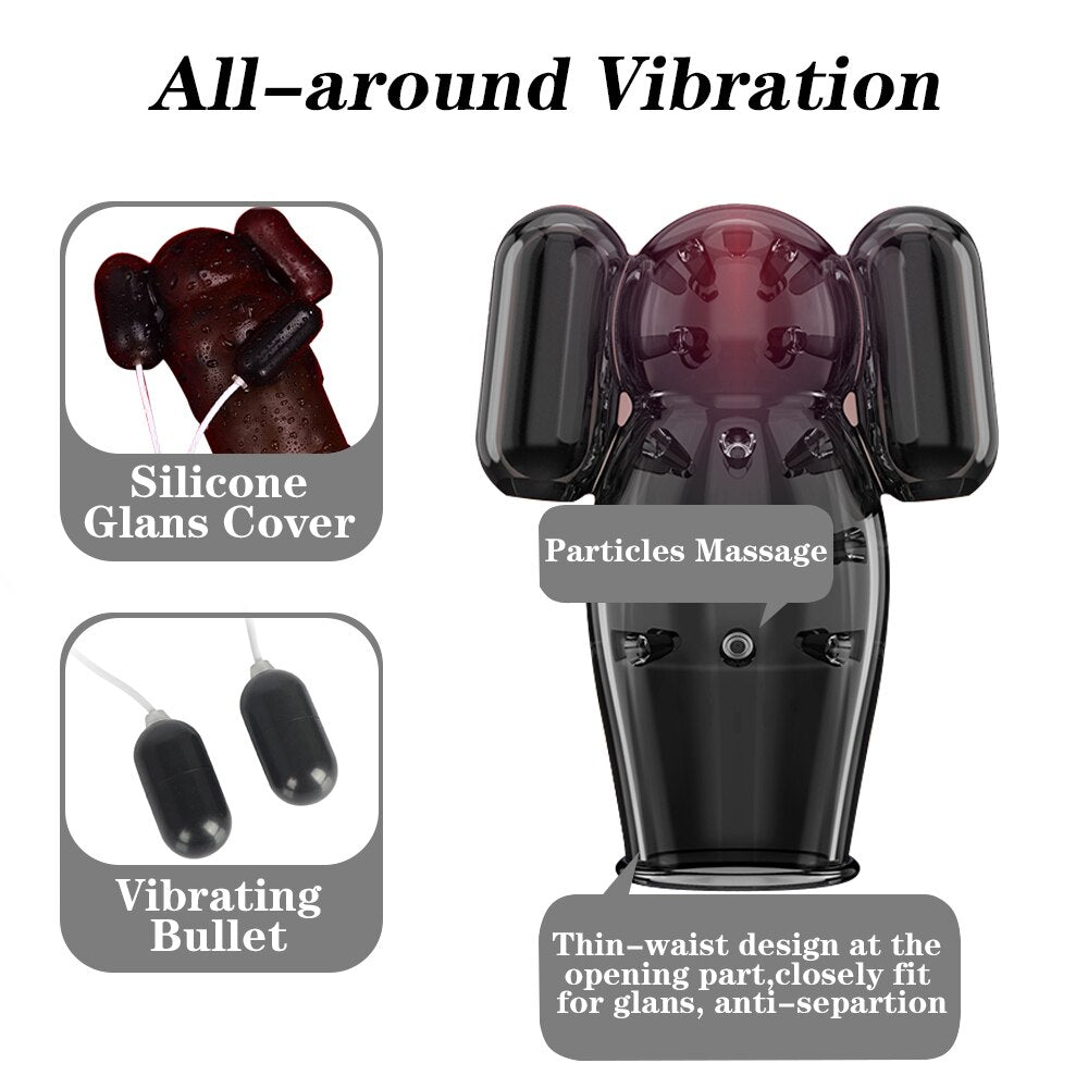 12 Modes Ghost Exerciser Penis Sex Toys for Men Glans Vibrator Penis Sleeve Enhancement Delay Lasting Glans Trainer Masturbator - buysextoyth