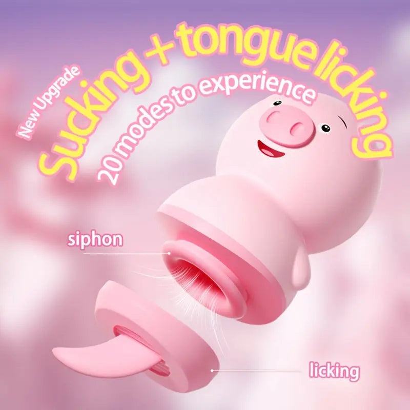 Sexual SM Products Tongue Licking Pig Second Generation USB Vibrator Female Use Suction Massage Toy Second Wave Sex Masturbator Male Sex Accessories - buysextoyth