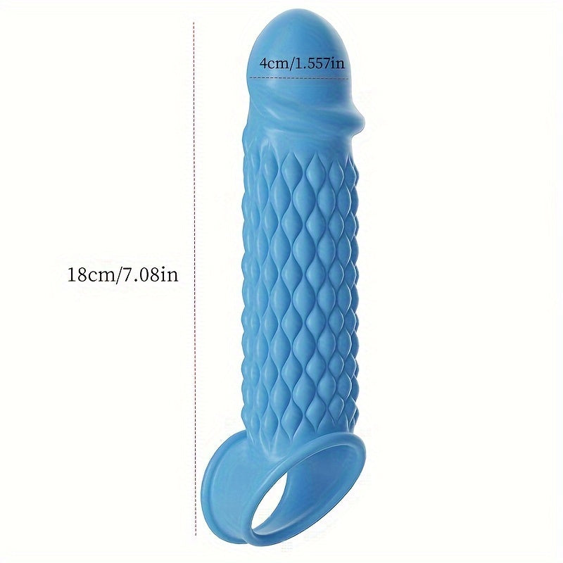 Blue Purple White Large TPE Material Wolf Tooth Mesh Simulation Penis Cover Penis Sleeve - buysextoyth