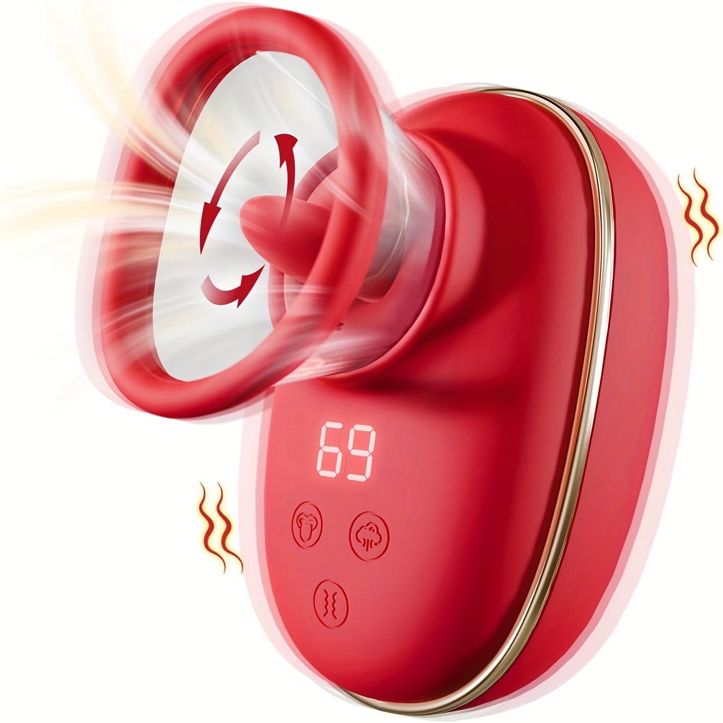 Rose Massager 9 Frequency Vibration. 9 Frequency Tongue Licking. 3 Frequency Sucking. Adult Female Masturbation Sex Toy - buysextoyth