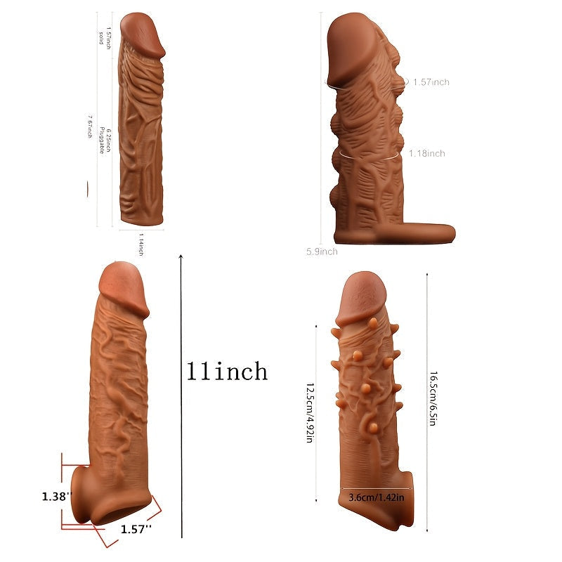 Penis Ring Enlargement Condom Cock Extender Ejaculation Delay Toy Soft Silicone Sleeve Adult 18 Sex Product For Men Gay - buysextoyth