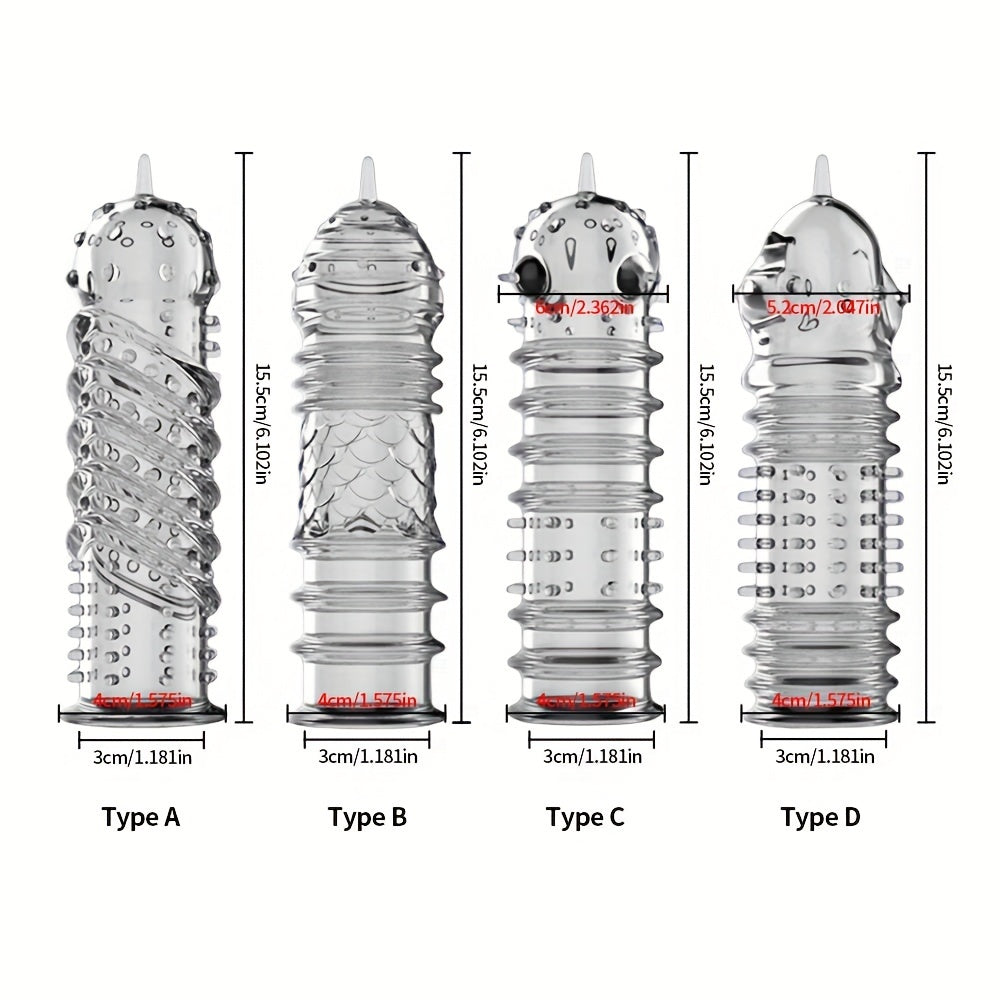 Crystal Men's Adult Sex Toy Penis Cover Sleeve Penis Extender Reusable Delay Ejaculation Add More Fun And Excitement For Men Women Couples - buysextoyth