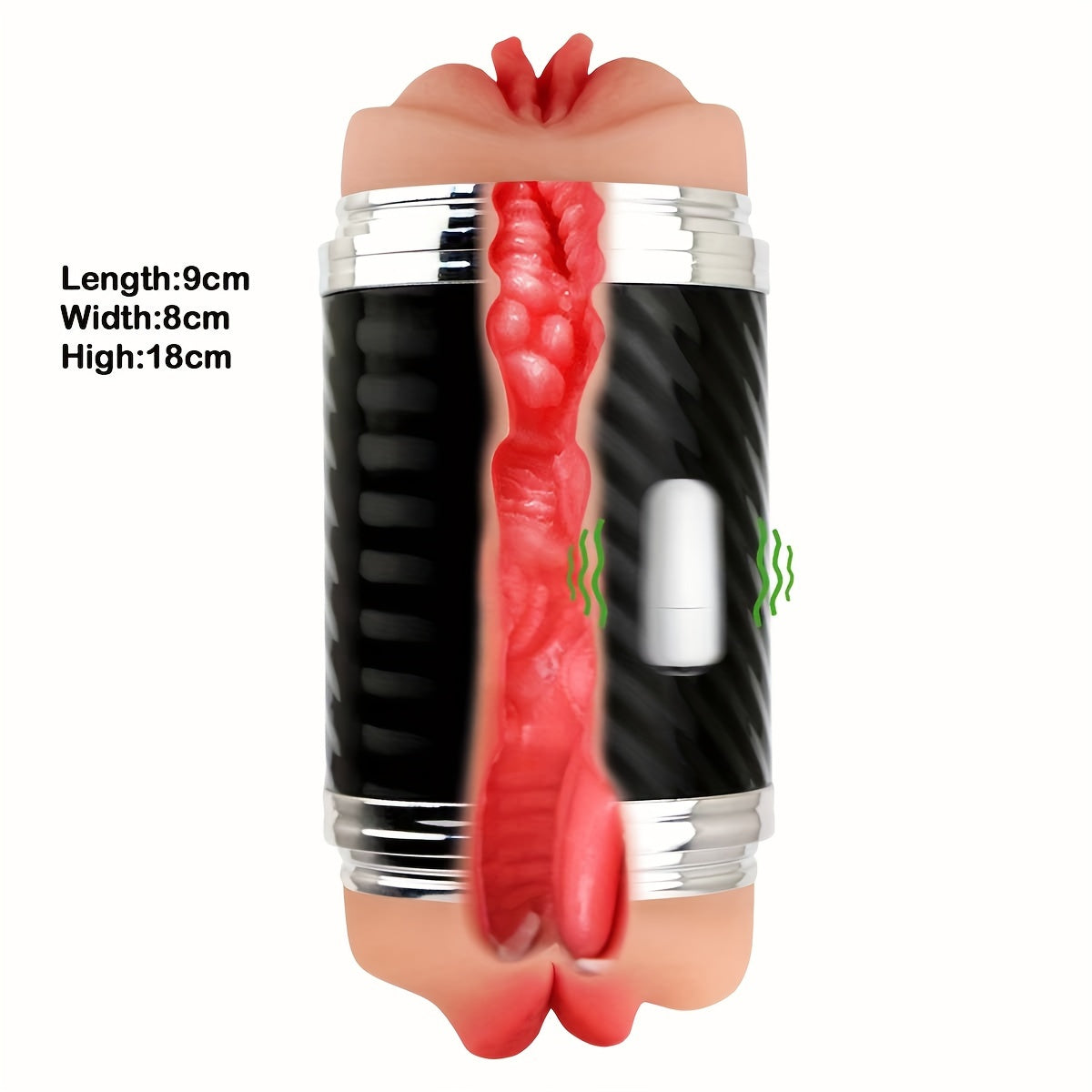 2 In1 Male Masturbators With Vibration Modes Stimulator Double-Side Pocket Pussy Toy Realistic Texture Male Masturbation Cup Silicone Hand Free Stroker Sex Toy - buysextoyth
