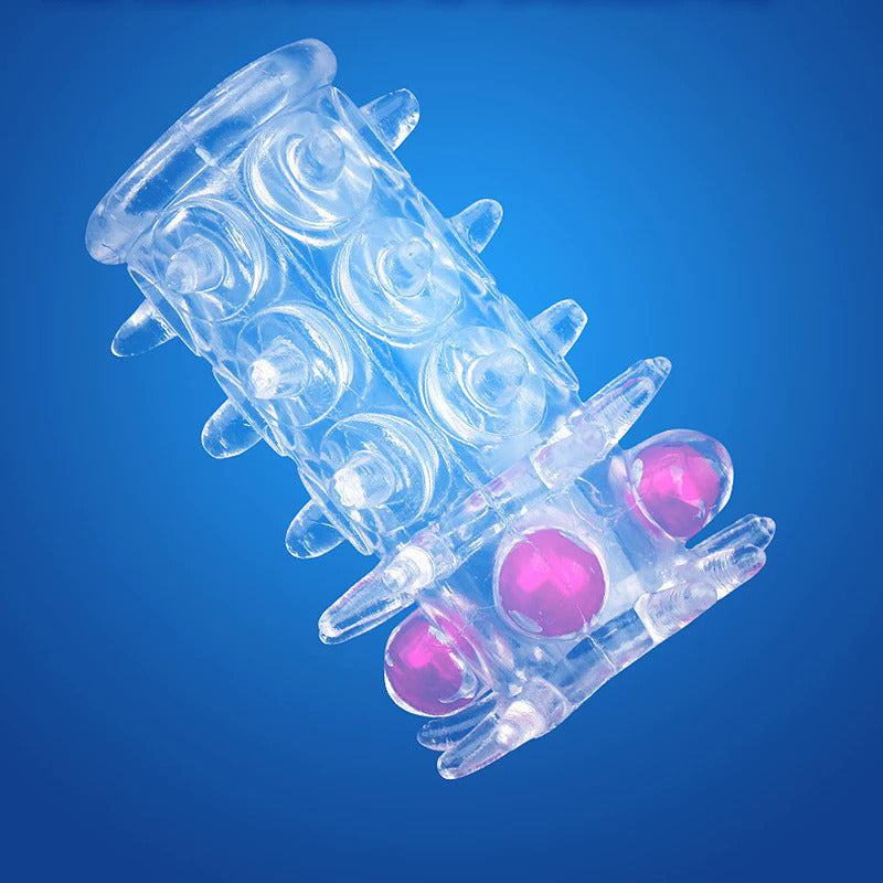 Clear Rubber Penis Rings with Beads for Men: Flexible. Waterproof. and No Battery Required - Adult Sex Toy for Enlargement and Delayed Ejaculation - buysextoyth