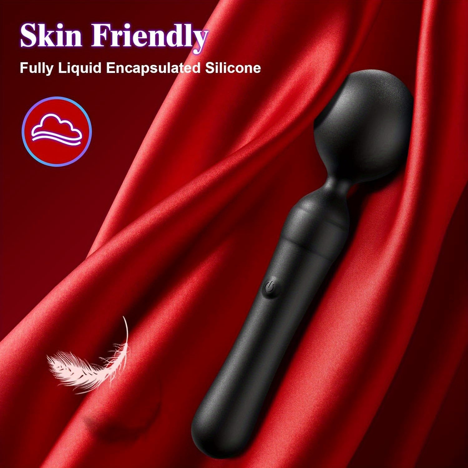 AV Wand Vibrator Handheld Magic Cordless Massager. Full Silicone Waterproof Vibrator Women Sex Toys for Clitoral Nipple Massage. Rechargeable Quiet Powerful Adult Sex Toys & Games for Couple Pleasure - buysextoyth
