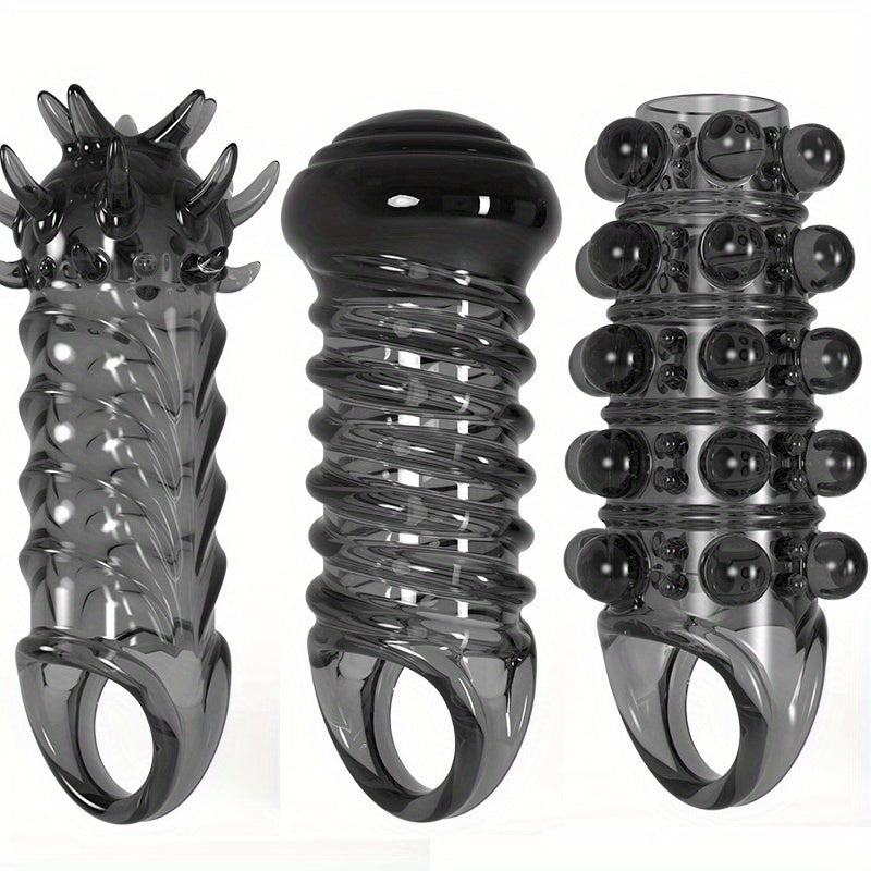Men's Adult Sex Toy Penis Cover Sleeve Penis Extender Reusable Delay Ejaculation Add More Fun And Excitement - buysextoyth