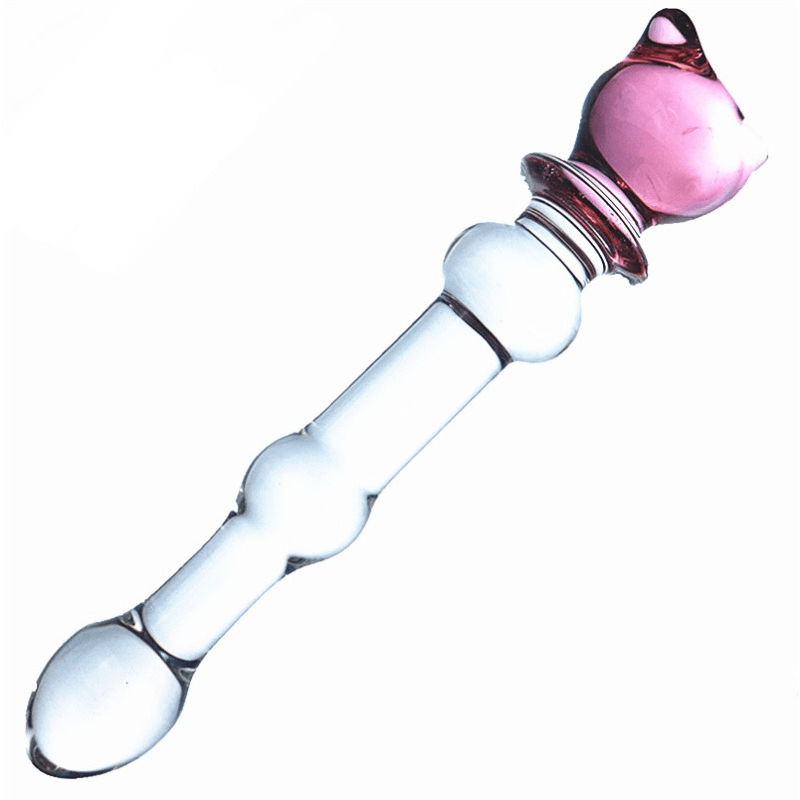 Sophisticated Elegant Pink Heart-Embellished Glass Stirring Rod - Female Sex Toys Anal Toys - buysextoyth