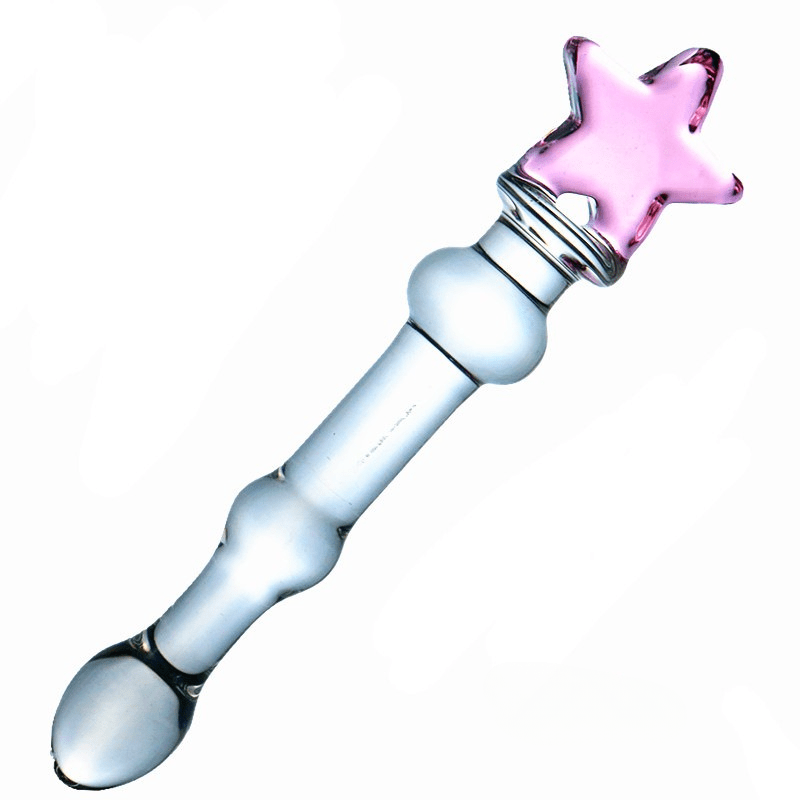 Sophisticated Elegant Pink Heart-Embellished Glass Stirring Rod - Female Sex Toys Anal Toys - buysextoyth
