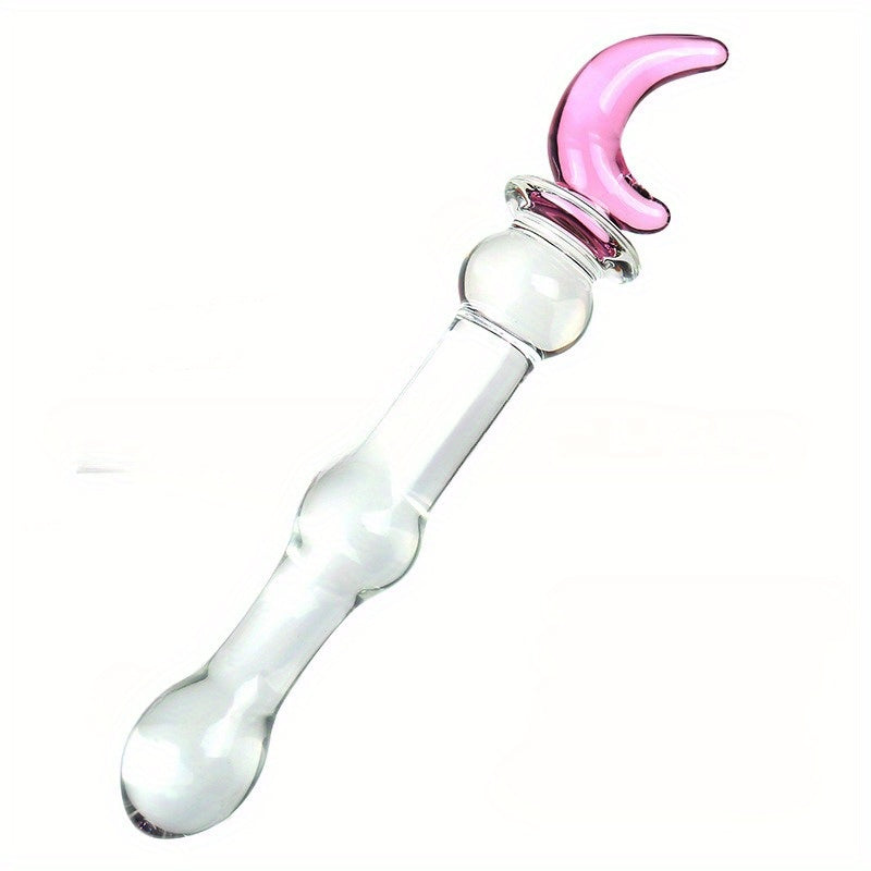 Sophisticated Elegant Pink Heart-Embellished Glass Stirring Rod - Female Sex Toys Anal Toys - buysextoyth