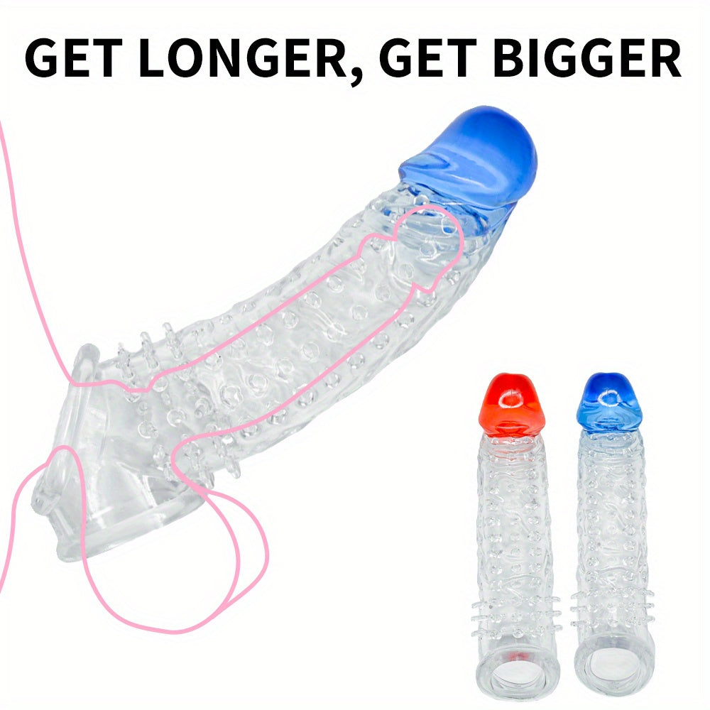 Ultra-Realistic Textured Penis Sleeve With Extender & Testicle Ring - Reusable. Enhances Size & Girth. Ideal For Couples - buysextoyth