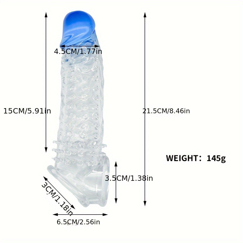 Ultra-Realistic Textured Penis Sleeve With Extender & Testicle Ring - Reusable. Enhances Size & Girth. Ideal For Couples - buysextoyth