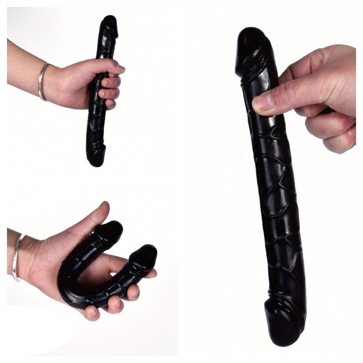 Double-Headed Dragon Phallus Simulation: Black TPE Dildo. 9.25inch. Suitable for Hand Washing - New Age Adult sex toys - buysextoyth