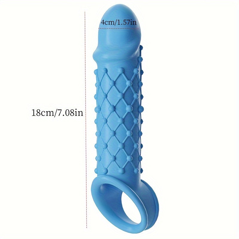 Blue Purple White Large TPE Material Wolf Tooth Mesh Simulation Penis Cover Penis Sleeve - buysextoyth