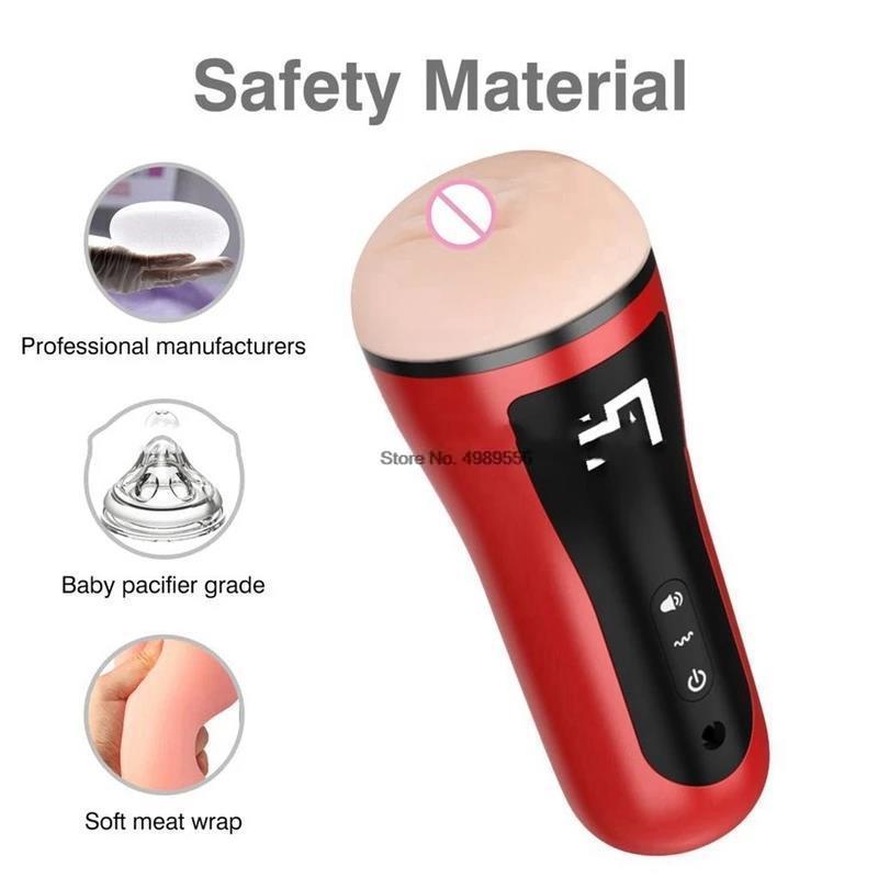18 + ชาย Masturbator อวัยวะเพศชายปั๊ม Vibrator ผู้ใหญ่ความอดทนการออกกำลังกายช่องคลอดประดิษฐ์10ความเร็วอวัยวะเพศชาย Delay Trainer เซ็กซ์ทอยสำหรับ Me - buysextoyth