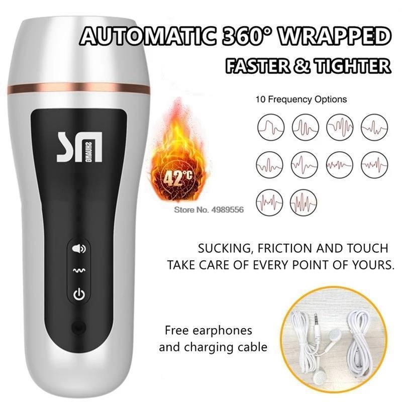 18 + ชาย Masturbator อวัยวะเพศชายปั๊ม Vibrator ผู้ใหญ่ความอดทนการออกกำลังกายช่องคลอดประดิษฐ์10ความเร็วอวัยวะเพศชาย Delay Trainer เซ็กซ์ทอยสำหรับ Me - buysextoyth