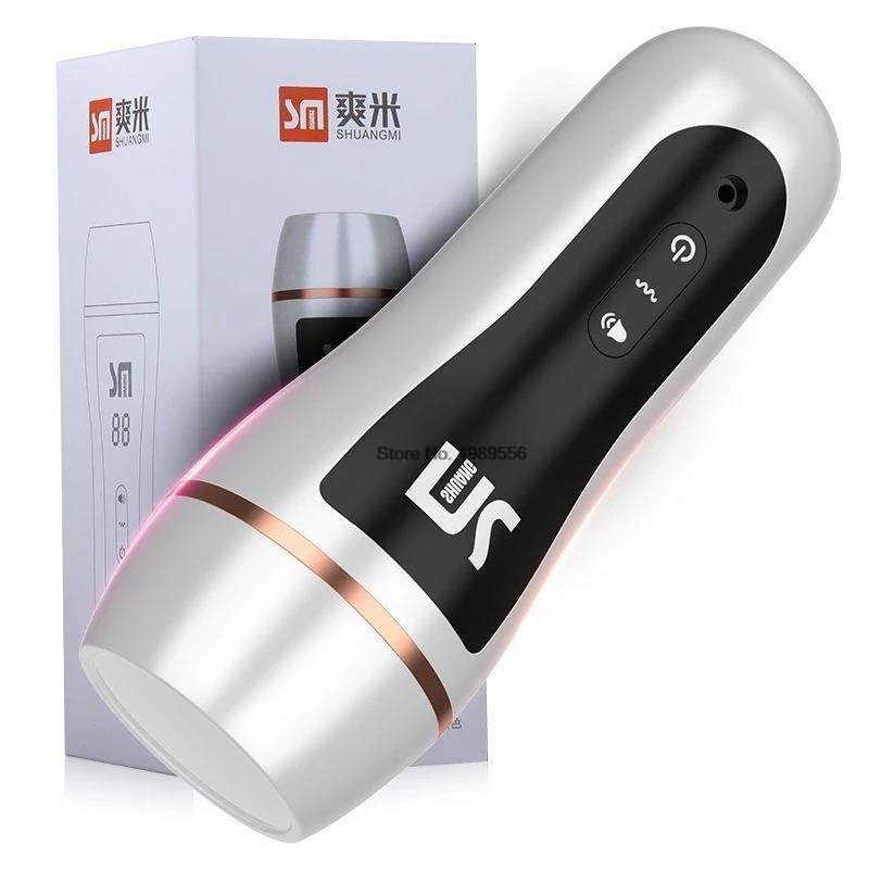 18 + ชาย Masturbator อวัยวะเพศชายปั๊ม Vibrator ผู้ใหญ่ความอดทนการออกกำลังกายช่องคลอดประดิษฐ์10ความเร็วอวัยวะเพศชาย Delay Trainer เซ็กซ์ทอยสำหรับ Me - buysextoyth