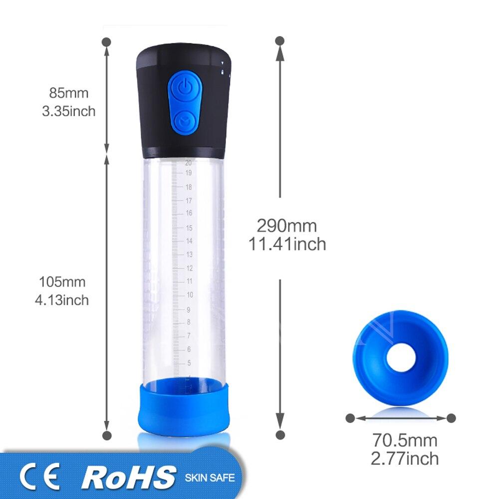 18+ Electric Penis Pump Penis Enlargement Vacuum Sleeve Erection Enhancer Penis Pump for Man Male Masturbator Sex Toys for Man - buysextoyth