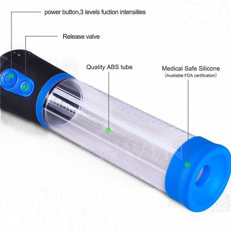 18+ Electric Penis Pump Penis Enlargement Vacuum Sleeve Erection Enhancer Penis Pump for Man Male Masturbator Sex Toys for Man - buysextoyth
