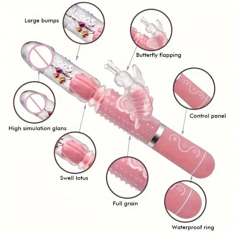 Telescopic Rotating Ball Vibrator For Women's Sexual Impact. Fake Penis. Masturbator. Adult Products - buysextoyth