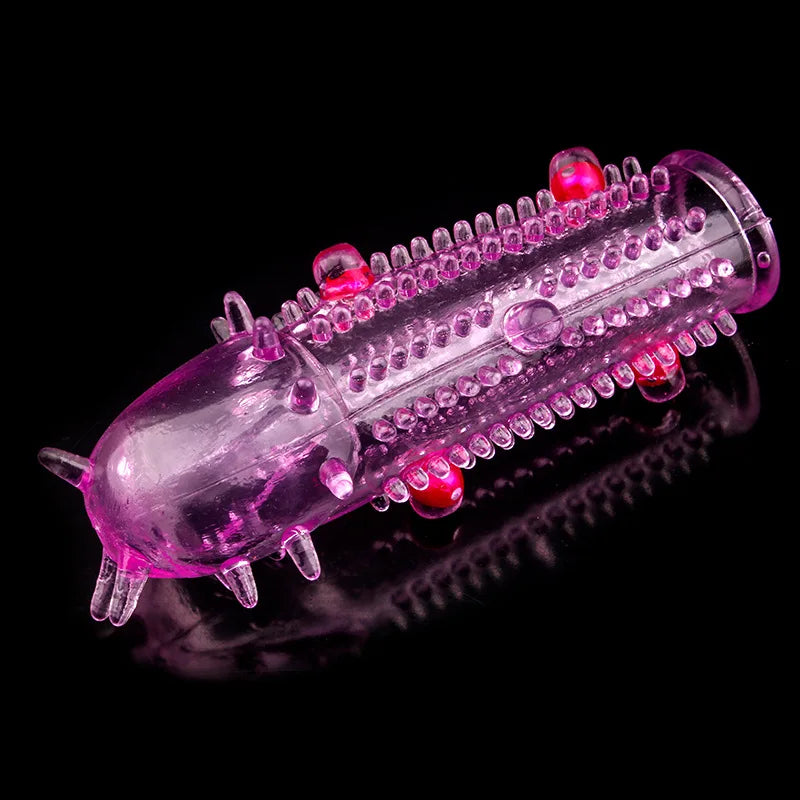 1PC Reusable Pearl Crystal Delay Enlargement Condom Wave Point Penis Extension Sleeves For Man Adult Intimate Goods Cock Ring - buysextoyth