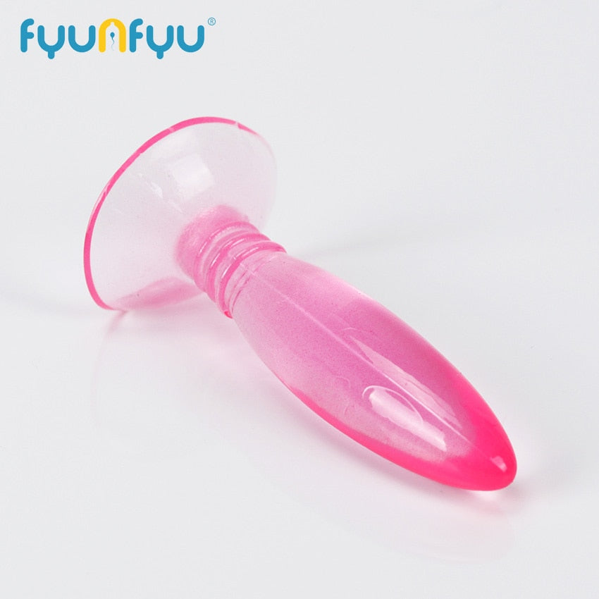 1PC Sucker Anal Plug Jelly Toys Real Skin Feeling Adult Sex Toys Adult Products Anal Plug Beads Sex Toys for Couple - buysextoyth