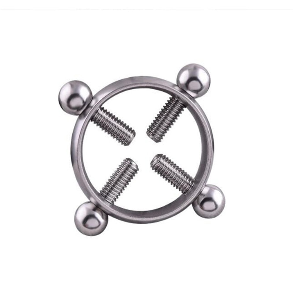 1Pc Stainless Steel Round Fake Non-Piercing Nipple Shield Ring Sexy Breast Body Jewelry Gift Body Piercing Jewelry Nipple Clamps - buysextoyth