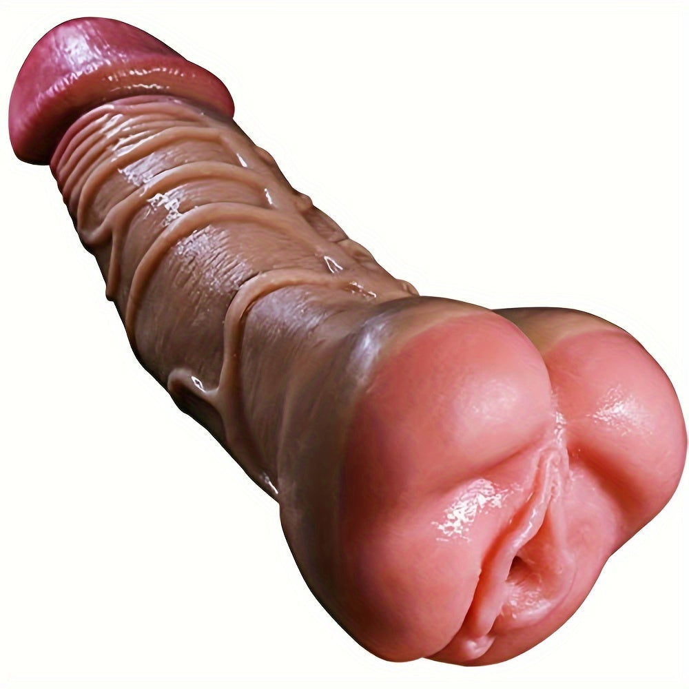 2 in 1 Design Realistic Dildo Pocket Pussy Tight Channels Soft Realistic Dildo for Women Men (Pussy Styles) - buysextoyth