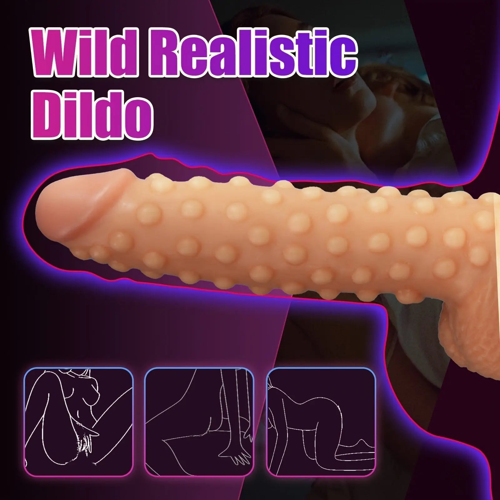 9.44 Realistic Dildo with Large Beads - Waterproof. Latex-Free. Suction Cup for Hands-Free Play. G-Spot & Anal Stimulation Sex Toy for Women and Couples - buysextoyth