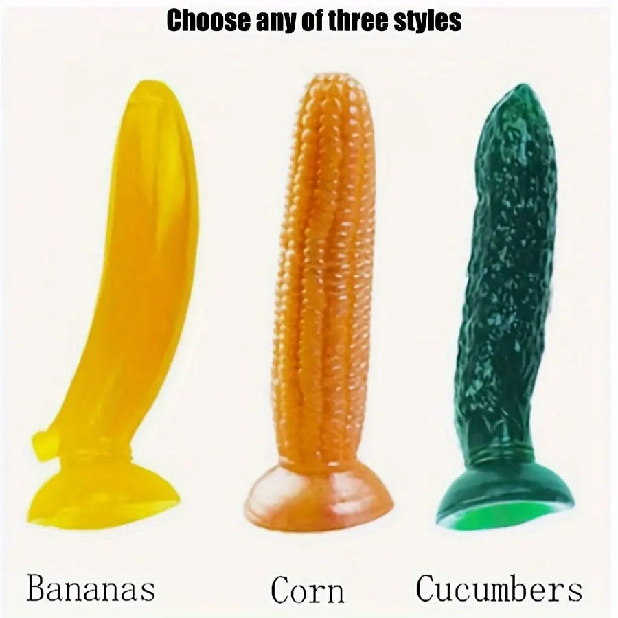 Soft Silicone Vegetable Models - Cucumber. Corn. Banana - Perfect For Kitchen Decor & Relax - Unique Gift For Women - buysextoyth