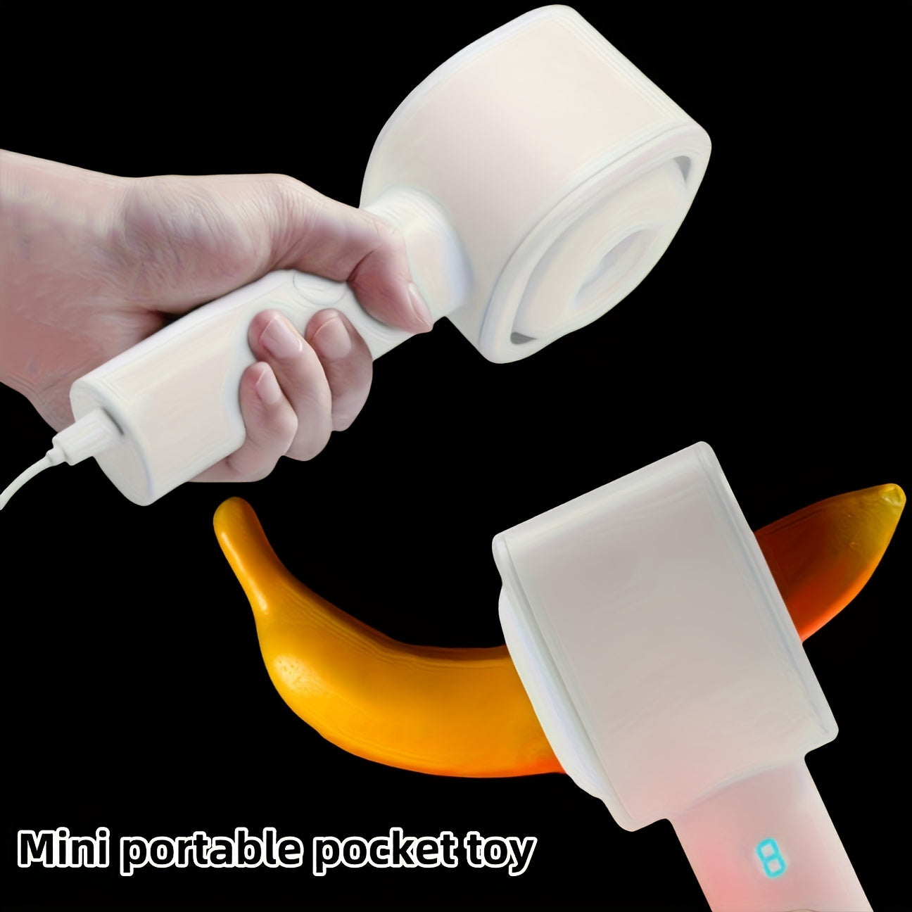 Compact Portable Male Masturbator with 8 Thrusting & Vibrating Modes. Dual Open-Ended Penis Massager - USB Rechargeable. TPE Material - buysextoyth