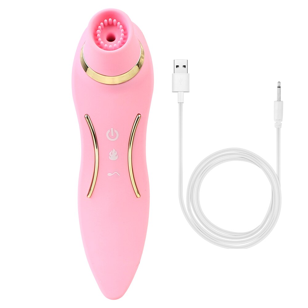 2 In 1 Heating Nipple Sucker Vibrator Dildo Vagina Stimulation Vibrating Strong Suction Dual Head Clitoris Sex Toys for Woman - buysextoyth
