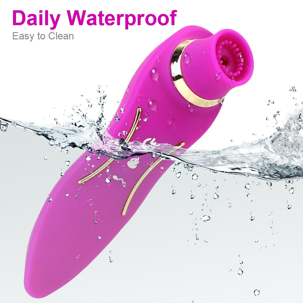 2 In 1 Heating Nipple Sucker Vibrator Dildo Vagina Stimulation Vibrating Strong Suction Dual Head Clitoris Sex Toys for Woman - buysextoyth