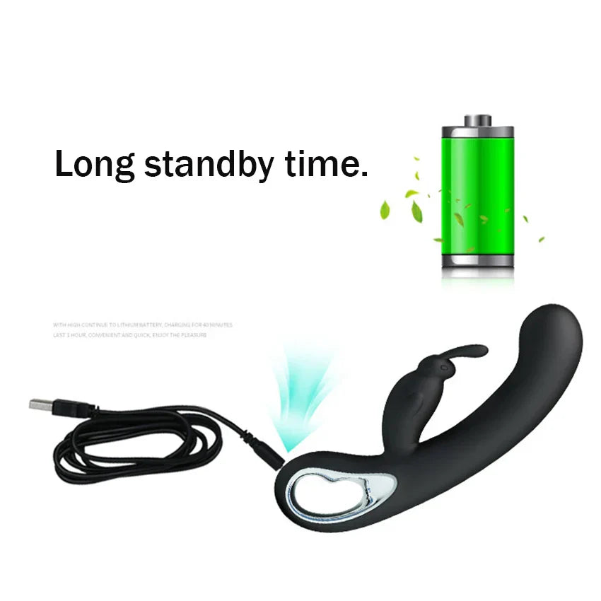 2 in1 G Spot Rabbit Vibrator Dildo Female Sex Toys For Women Vibrators Nipple Clitoris For Adult Massager Masturbators Products - buysextoyth