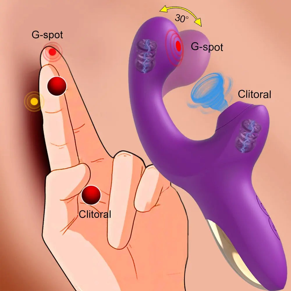 20ความเร็วที่มีประสิทธิภาพ Dildo Vibrator หญิง Clit Sucker Clitoris Stimulator เลียนแบบนิ้วมือ Wiggling เซ็กซ์ทอยสำหรับสตรี thai-adult
