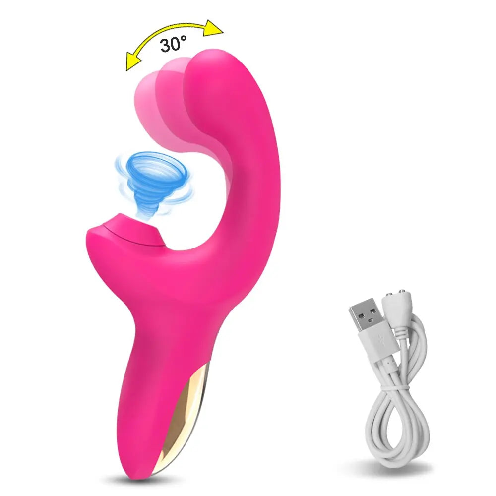 20ความเร็วที่มีประสิทธิภาพ Dildo Vibrator หญิง Clit Sucker Clitoris Stimulator เลียนแบบนิ้วมือ Wiggling เซ็กซ์ทอยสำหรับสตรี thai-adult