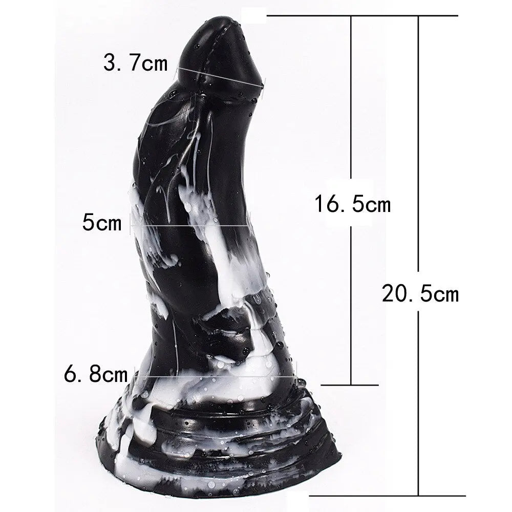2021 New Black White Animal Horse Dildo Dog Wolf Fake Penis Sex Toys for Women Vagina Anal Masturbator Suction Lesbian Flirting 33sextoys