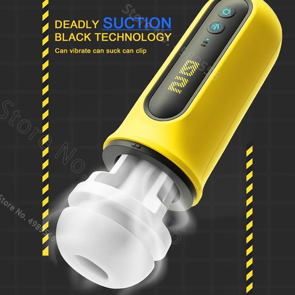 อัตโนมัติ Masturbator ชายการสั่นสะเทือนอมควย Sucking Machine ซิลิโคนช่องคลอด Masturbation คัพเพศของเล่นผู้ใหญ่สินค้าสำหรับชาย - buysextoyth