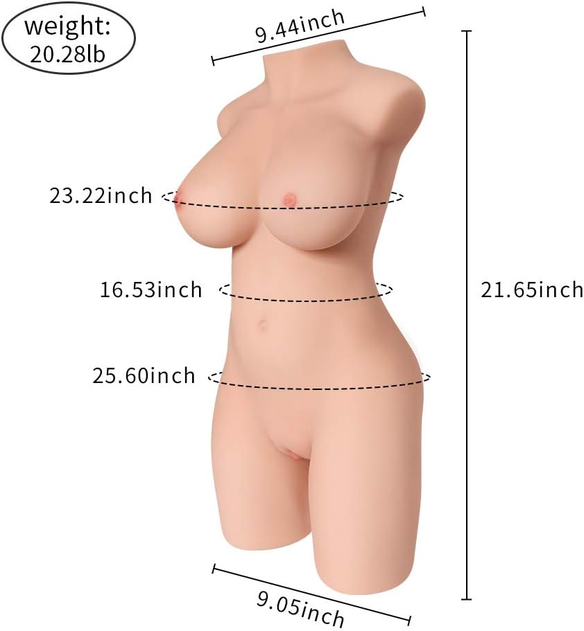 9Kg Sex Doll Male Masturbator with 3-in-1 Soft Big Breast Tight Pussy & Ass Sex. Adult Torso Sex Toy Dolls for Men Orgasm. Realistic Convenient Fleshy Masturbation Size. - buysextoyth