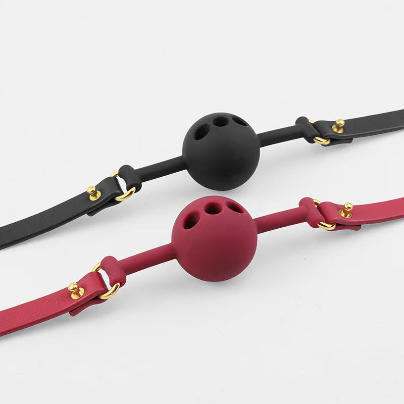 Silicone Ball Gag Fixed Tongue Open Mouth Gag Ball bdsm Couple Erotic Game Lesbian and Gay Sex Products - buysextoyth