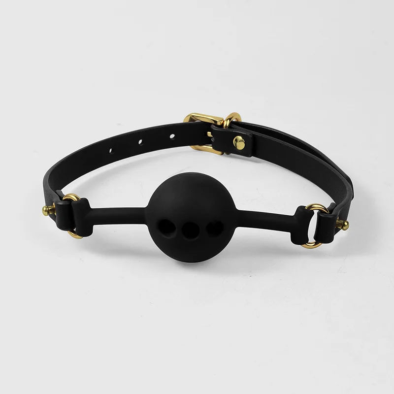Silicone Ball Gag Fixed Tongue Open Mouth Gag Ball bdsm Couple Erotic Game Lesbian and Gay Sex Products - buysextoyth