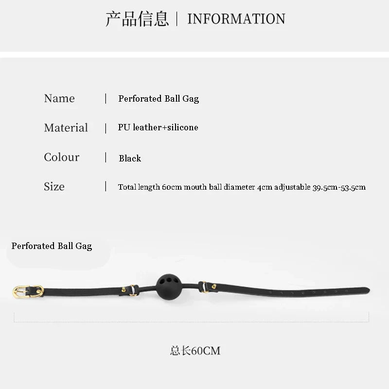 Silicone Ball Gag Fixed Tongue Open Mouth Gag Ball bdsm Couple Erotic Game Lesbian and Gay Sex Products - buysextoyth