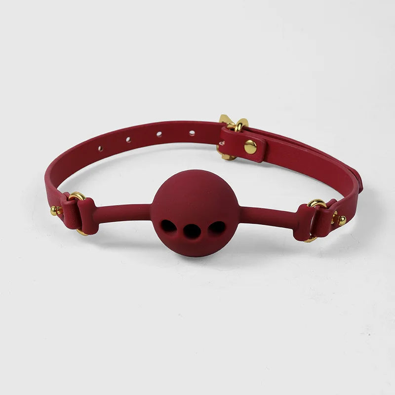 Silicone Ball Gag Fixed Tongue Open Mouth Gag Ball bdsm Couple Erotic Game Lesbian and Gay Sex Products - buysextoyth
