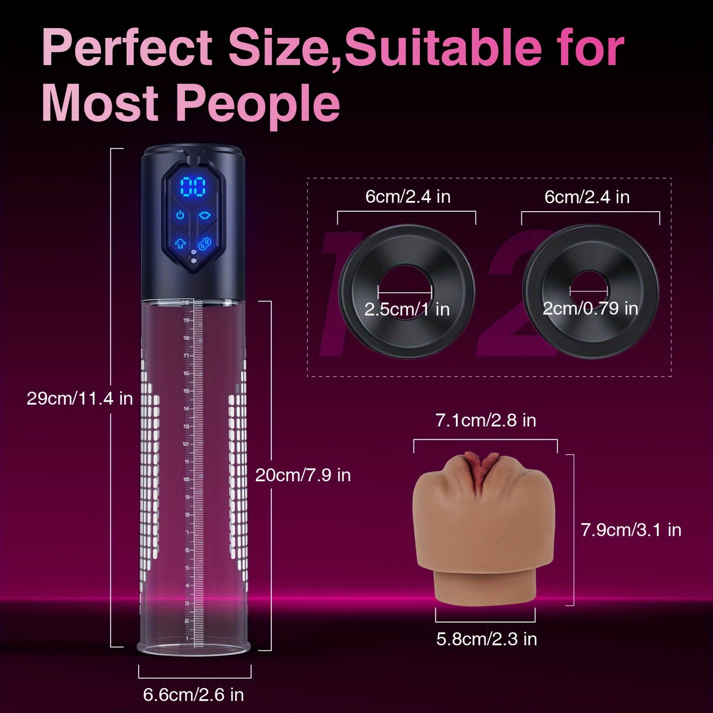Automatic Penis Pump Sex Toys - Electric Male Masturbator Vacuum Pump With 3 Suction & 4 Erection Intensities. Pump Penis With 2 Vagina Sleeve For Adult Men - buysextoyth