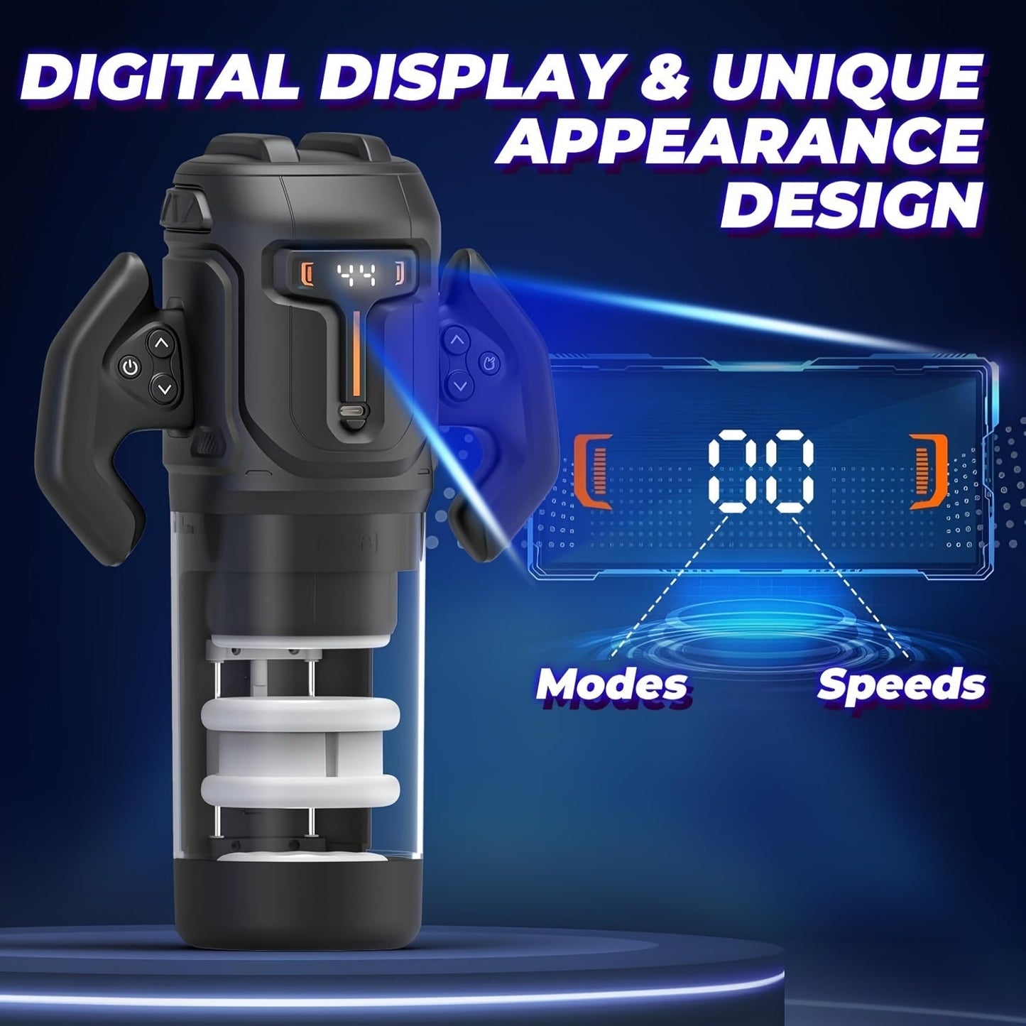 Automatic Male Masturbator Sex Toys. Unique Male Sex Toys With 4 Thrusting & Rotating Modes For 4 Speeds. Male Stroker With Handles & Digital Display & One-Click Burst For Men. Sergeant Major - buysextoyth