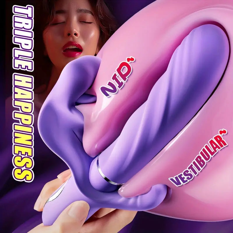 3-in-1 Female Tongue Licking Vibrator. Powerful Vibrator. 5-frequency Vibration/Retraction/Tongue Licking. Female Sex Toys. Couple Sex Toys. Female Masturbation Alone. G-spot Vibrator for Women - buysextoyth