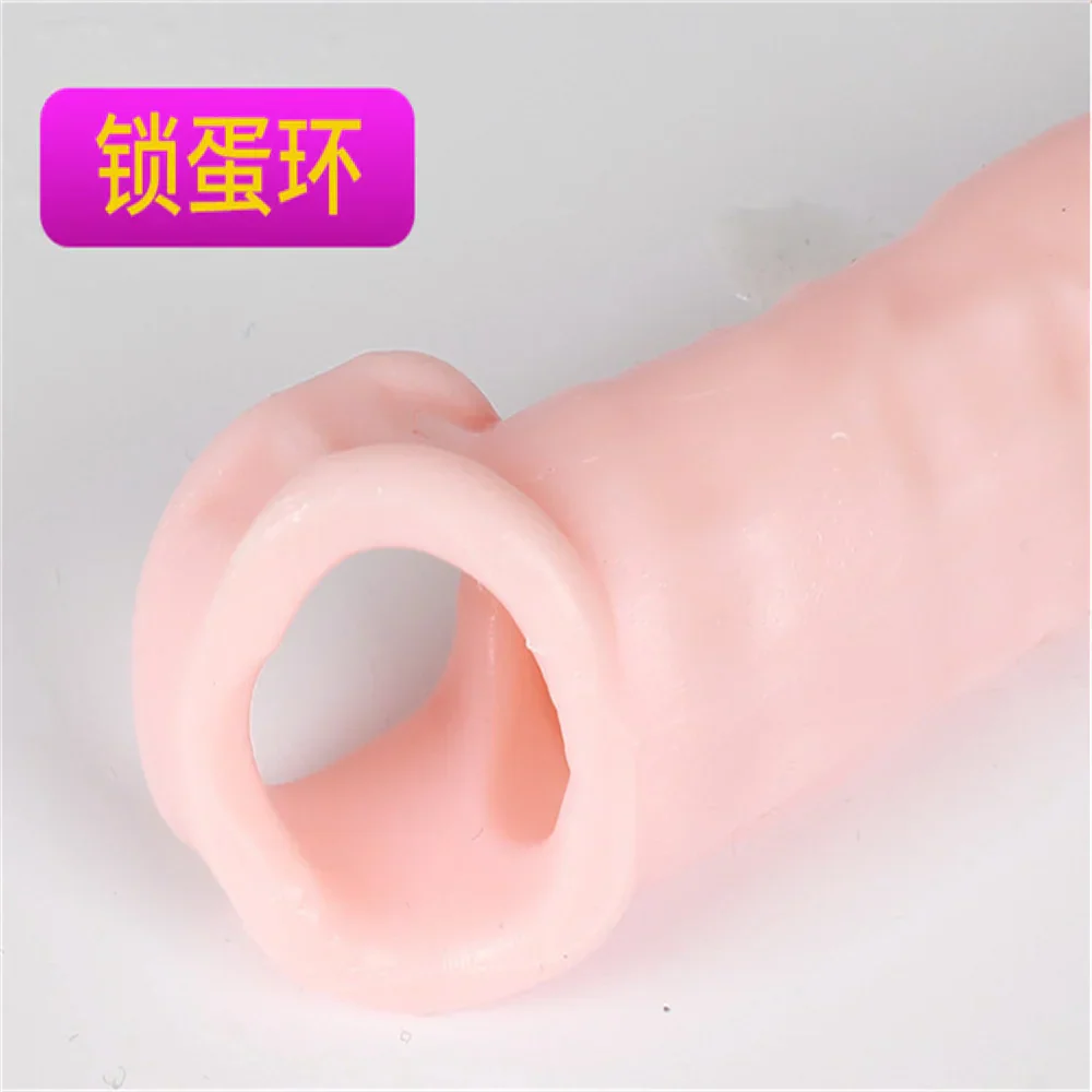25CM Large Penis Extension Sleeve Reusable Soft and Stretchable Delayed Ejaculation Condoms Male Dildo Extender Male Sex Toys - buysextoyth