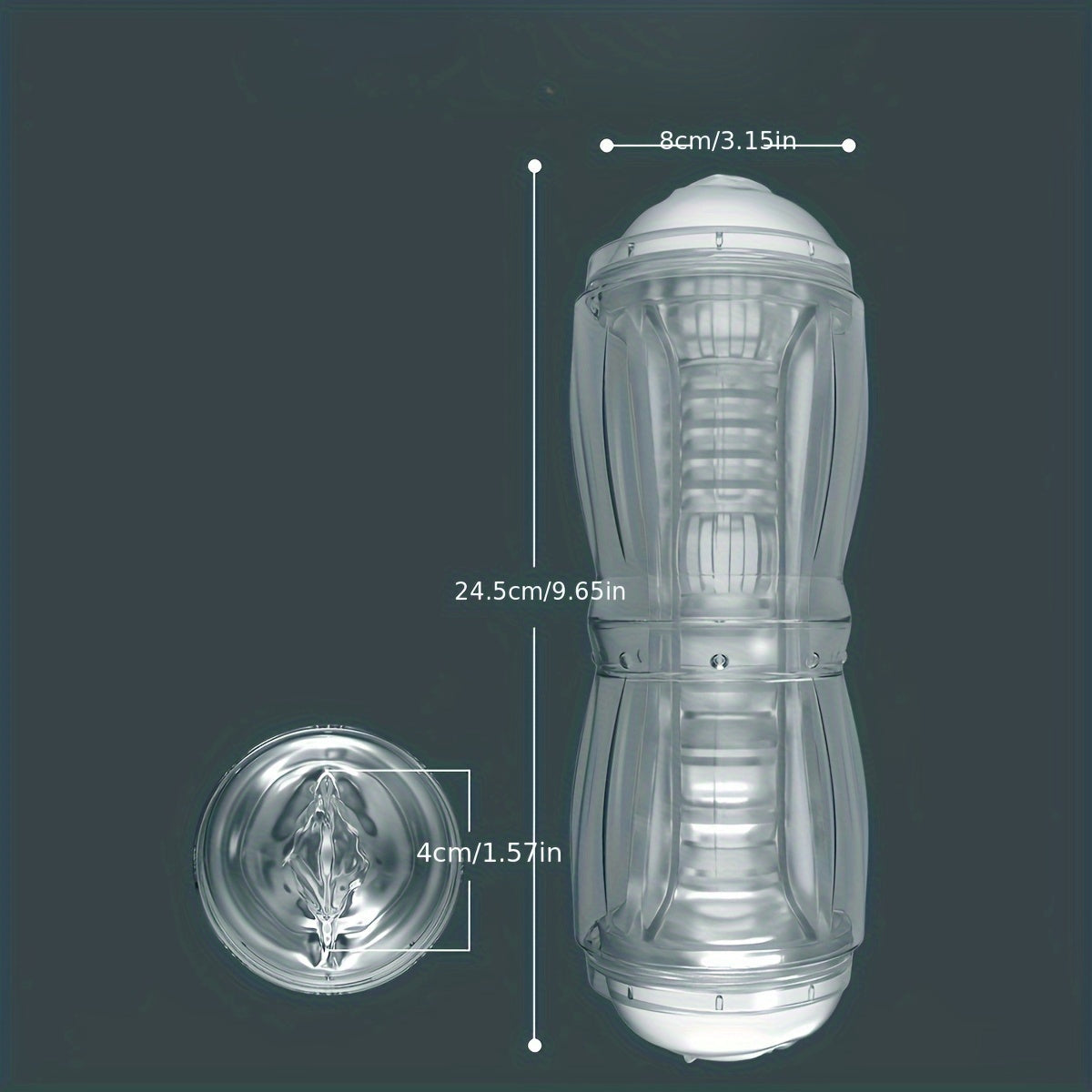 Mesterstar Dual Open Ended 360° Rotating Male Masturbators Stroker Sleeve. Pocket Pussy Sex Toys for Adult with 3D Crystal Realistic Textured Vagina Male Masturbators Cup - buysextoyth
