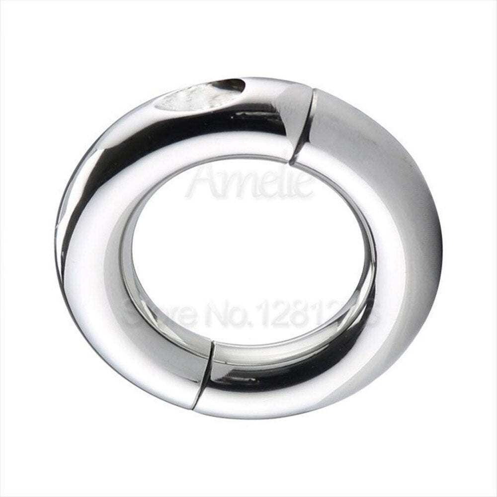 28-50mm Stainless Steel Penis Ring Scrotum Pendant Ball Stretcher Penis Enhancer Restraint Metal Cock Ring Sex Aid Toys for Men - buysextoyth