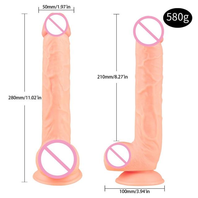 28*5CM Super Huge Black Dildos Strapon Thick Giant Realistic Dildo Anal Butt with Suction Cup Big Soft Penis Sex Toy for Women - buysextoyth